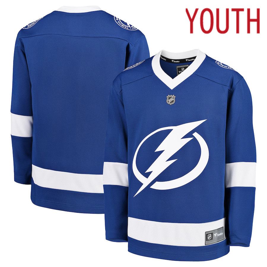 Youth Tampa Bay Lightning Fanatics Branded Blue Home Replica Blank NHL Jersey